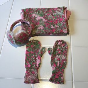 Lilly Pulitzer Scarf, Mittens, and Earmuffs